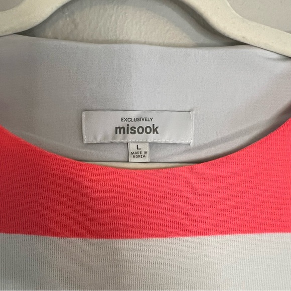 Exclusively Misook Red/Black Colorblock Stretch Pencil Dress Size Large - Picture 4 of 8